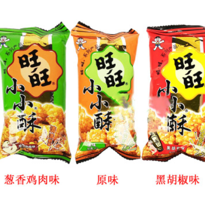 旺旺小小酥18g*60包整箱批发原味黑胡椒葱香味儿童怀旧零食大礼包图3