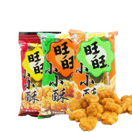 旺旺小小酥18g*60包整箱批发原味黑胡椒葱香味儿童怀旧零食大礼包图2