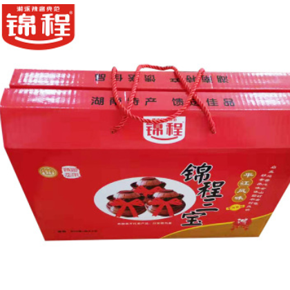 锦程三宝礼盒装豆豉火培鱼辣椒酱湖南特产过节礼品剁辣椒调味佳品图2