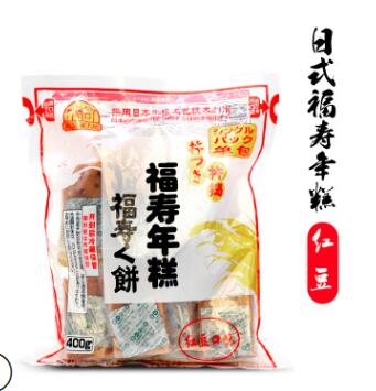 日本福寿红豆拉丝年糕日式碳烤年糕拉丝花福切饼400g/包X20/包/箱