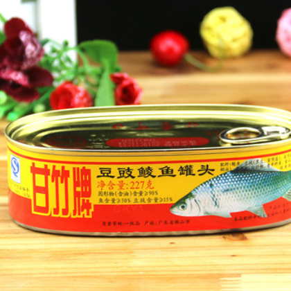 广东甘竹牌 甘竹豆豉鲮鱼罐头227g*8 即食下饭熟食鲮鱼肉鱼罐头