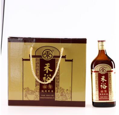 黄酒厂家直销 禾裕半干型饮用黄酒6年500ml*6 整箱批发