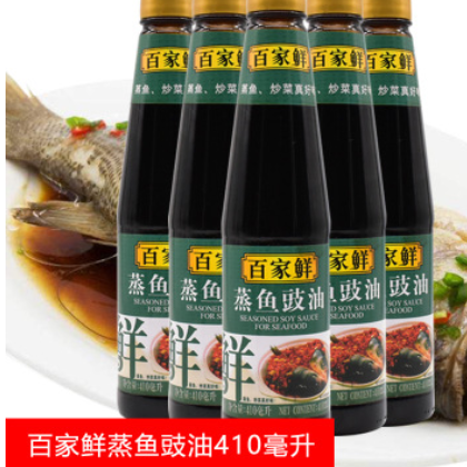 百家鲜蒸鱼豉油410毫升*12瓶 鲜香味美蒸鱼炒菜蘸酱调味品