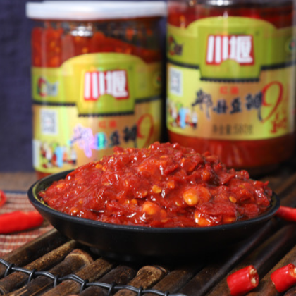 郫县豆瓣酱红油豆瓣儿580g家庭装 炒菜辣椒酱豆瓣图2