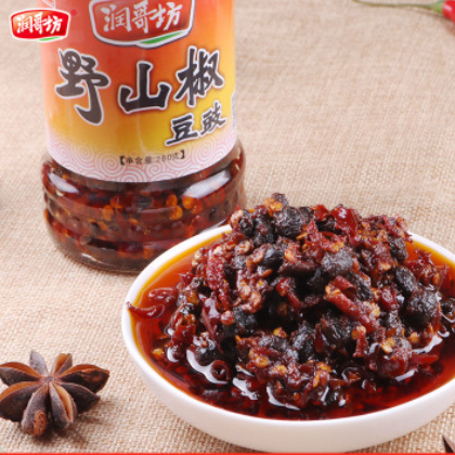 润哥坊野山椒豆豉湖南特产风味豆豉剁辣椒酱香辣豆豉拌饭拌面酱图3