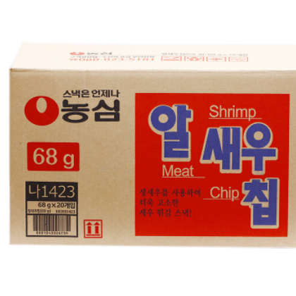 韩国进口零食品批发农心鲜虾片休闲膨化批发68克*20袋虾味图2