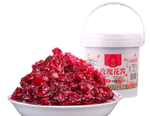 玫瑰花酱2.5公斤 食用玫瑰花糖酱商用冰粉配料烘焙馅料果酱图3