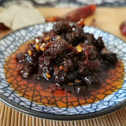 风味豆豉四川香辣豆豉下饭菜火锅蘸料馍蘸料豆豉调味酱散装包邮图2
