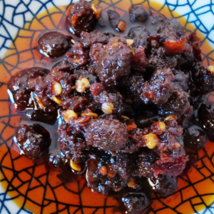 风味豆豉四川香辣豆豉下饭菜火锅蘸料馍蘸料豆豉调味酱散装包邮图3