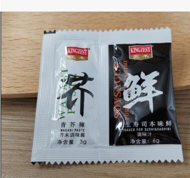 青芥辣3g+酱油6g 连体包 天禾寿司芥末酱油迷你包 刺身调味料理包图2