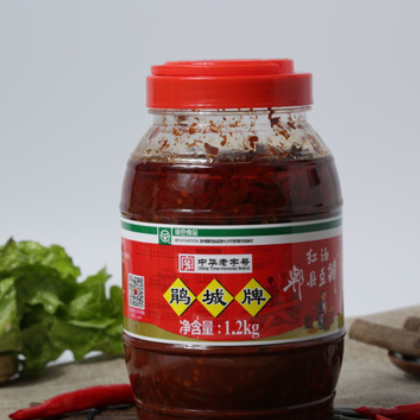 鹃城牌 红油郫县豆瓣酱1200g大瓶装 四川家用炒菜专用香辣椒酱图2