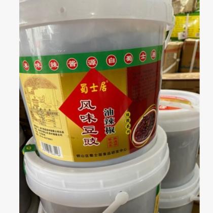 包邮蜀士居风味豆豉油辣椒豆鼓麻辣豆豉豆食14斤餐饮用图2