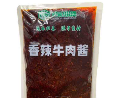 青创颂厂家批发定制香辣牛肉酱500g袋装下饭酱拌饭酱火锅店专用酱图3