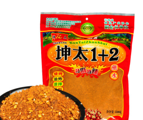 云南特产坤太麻辣1+2蘸水2.5kgX4辣椒面特麻特辣烧烤调料整箱图3