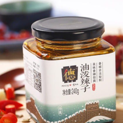陕特产风味美食油泼辣椒酱下饭拌饭调味加馍酱4瓶礼盒装德行天下图3