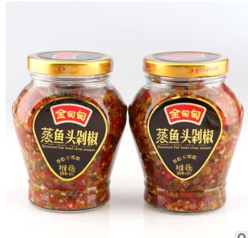 湖南特色 蒸鱼头剁椒调味酱458g玻璃瓶装开胃下饭拌面 香辣剁椒酱