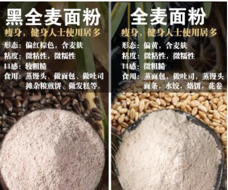 拍3送1全麦面粉500g纯全麦面全麦粉含麦麸粗粮粉吐司面包全麦面粉图2