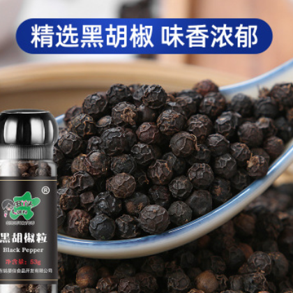 丑丫头黑胡椒粒53g商超热卖小瓶装带研磨器烹饪牛排烧烤黑胡椒粉图2