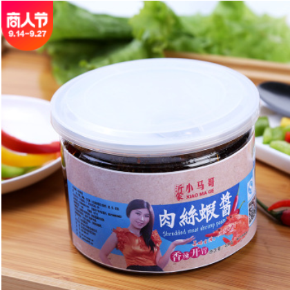 【热卖】沂蒙小马哥 400g肉丝虾酱 拌面拌饭海虾酱香辣佐餐调味酱图3