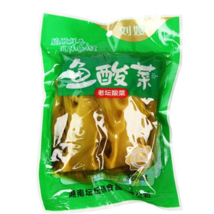 厂家批发鱼酸菜400克, 酒店白粥开胃菜湖南风味 老坛泡菜 30袋/箱图3