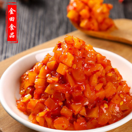酸辣丁咸菜白萝卜泡菜微辣红油腌萝卜干酱菜韩国风味脆萝卜图2