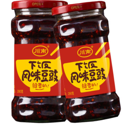 下饭风味豆豉四川特产自制盐煎肉回锅肉炒菜豆鼓酱调料280g瓶装图2