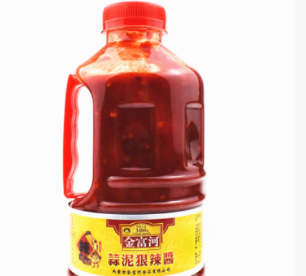 金富河蒜泥狠鲜辣酱735g桶装内蒙古河套巴盟特产辣椒酱蒜蓉鲜辣酱图3