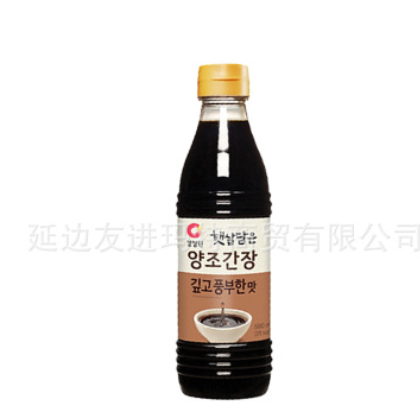 韩国清净园进口酿造酱油500ml香醇浓厚口味拌菜炒菜料理调味汁图3