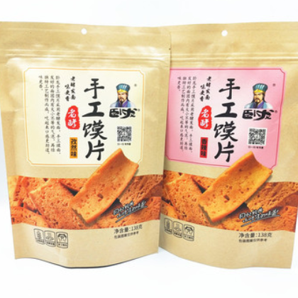 卧龙138g手工锅巴麻花馍片猫耳朵香甜辣无香孜然小吃零食图3