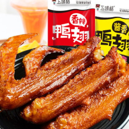 五味格香辣鸭翅18gX30包湖南特产办公室休闲小吃鸭肉零食一件代发图2