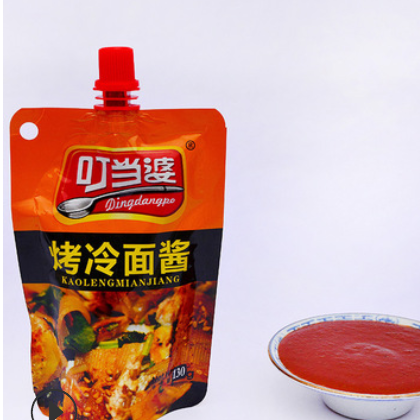 叮当婆烤冷面小吃酱130g*50袋 3种口味拉面肉夹馍调料酱箱装图2