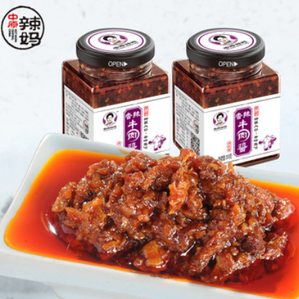 下饭牛肉酱 瓶装香菇酱辣椒酱拌饭酱 佐食调味酱瓶装200克批发图2