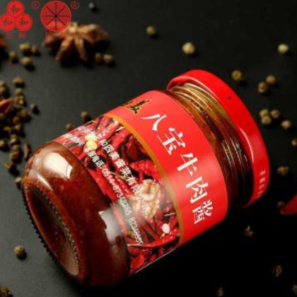 三和四美八宝牛肉酱220g牛肉拌饭酱手工酱微辣酱下饭酱拌面酱图2