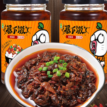 吉香居暴下饭250g瓶装香辣菜变态辣暴走拌饭辣椒酱豆豉香辣拌面酱图2