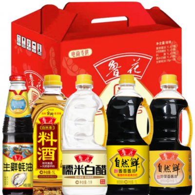 鲁花酿造酱油1L装 厨房调料 大礼品礼盒装 代发