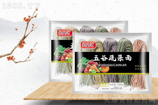 食尚烩五谷蔬菜面-半干面，色泽美观，口感舒适，营养全面！